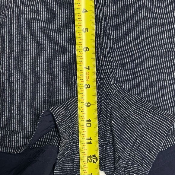 ATHLETA Navy Blue Striped Bali Linen Shorts Size 12 - Picture 10 of 13